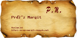 Práz Margit névjegykártya